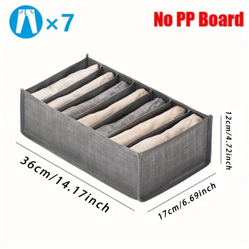 Organizador de Ropa Plegable que Ahorra Espacio con 7/9 Compartimentos - Caja de Almacenamiento de Lona Duradera para Pantalones, Jeans y Suéteres - Ventana de Malla Transparente para Acceso Fácil