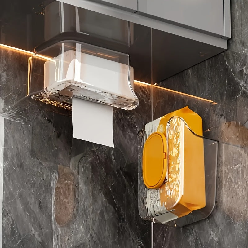 Portarrollos de papel higiénico de pared fácil de instalar - Gran abertura, adhesivo fuerte, diseño de organización de baño que ahorra espacio.