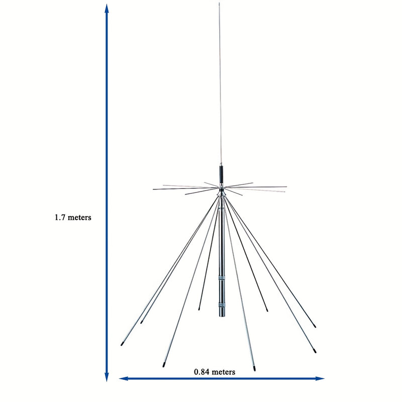 Antena GMRS de 25 pies, 1300 MHz, con cable de 10 metros y conectores PL-259 y SMA. Soporta transmisiones de radio HF, AIR, UHF, VHF, FM, AM, FRS y Diamond Conical. Funciona a 1090 MHz, sin carga, sin batería. Mejora el señal AM/FM. Fácil instalación. An