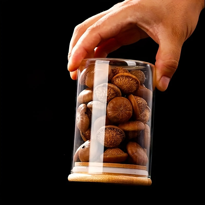 Un juego de 12 frascos de vidrio para especias, cada uno con una capacidad de 250 ml, con tapas y etiquetas de bambú, adecuado para almacenar especias, sellar alimentos y organizar condimentos de cocina.