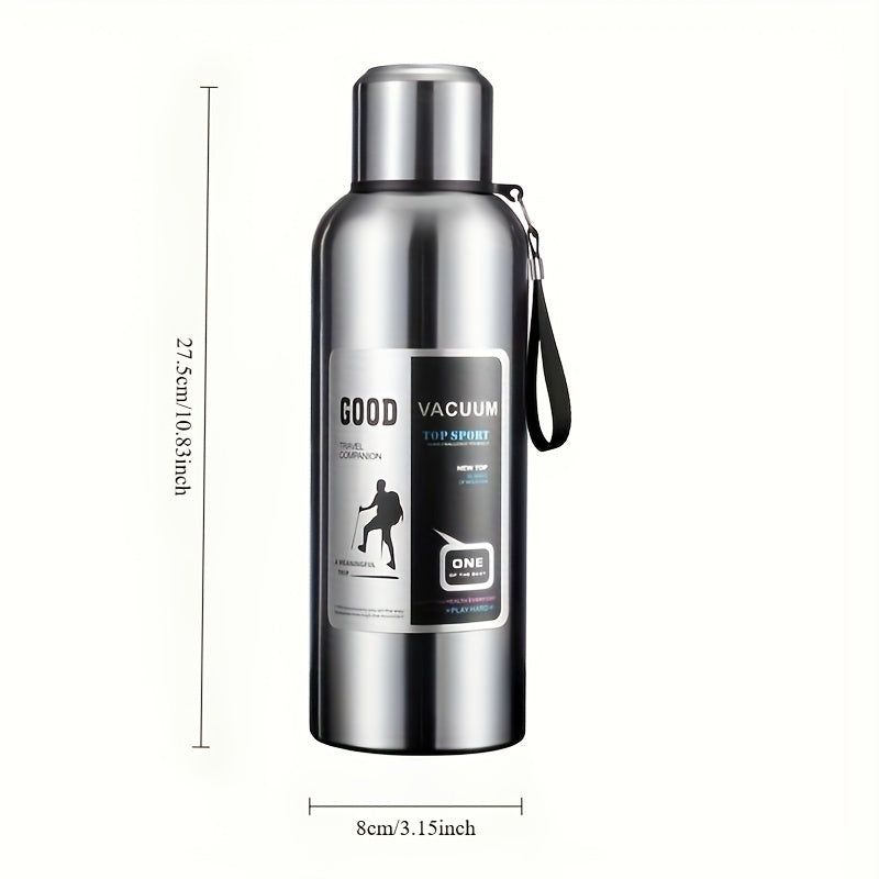 Botella de Agua para Exteriores de Gran Capacidad con Térmica, Vaso Aislado para Deportes al Aire Libre con Asa y Separación de Té y Agua