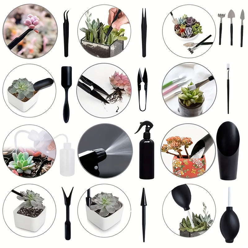 Juego de Herramientas para Micro Paisajes y Suculentas, Kit Práctico de Cuidado de Plantas para Oficina y Hogar, Ligero y Portátil, 28pcs/13pcs con Varios Tamaños Disponibles