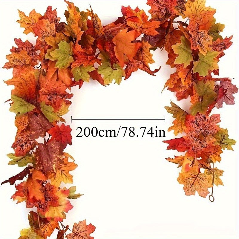 1 unid. Guirnalda de hojas de arce artificial, 3D, para decoración de exteriores en Acción de Gracias y Navidad, sin necesidad de energía, perfecta para jardines y césped, decoración de vacaciones, decoración de hojas de arce.