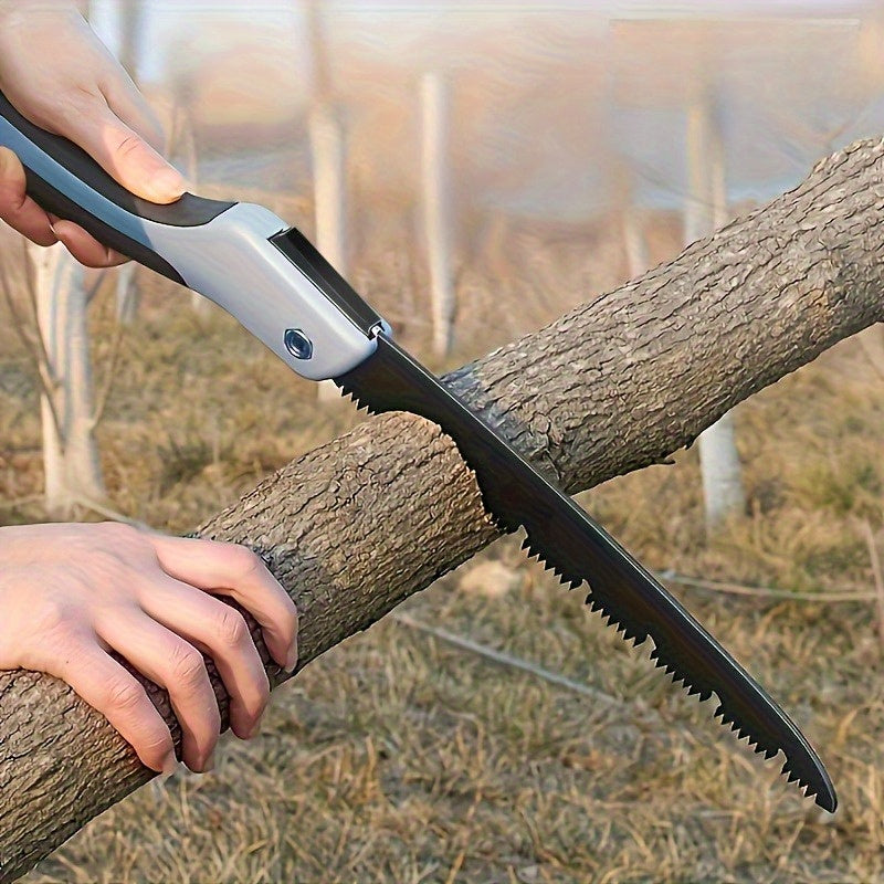 AIRAJ 1pc Sierra Plegable de Acero Grado Industrial - Herramienta de Corte Manual con Mango Antideslizante Duradero, Hoja de Acero Aleado, 3 Especificaciones para Uso Exterior, Cortar Madera y Metal, Proyectos DIY, Camping, Elementos Esenciales de Jardin