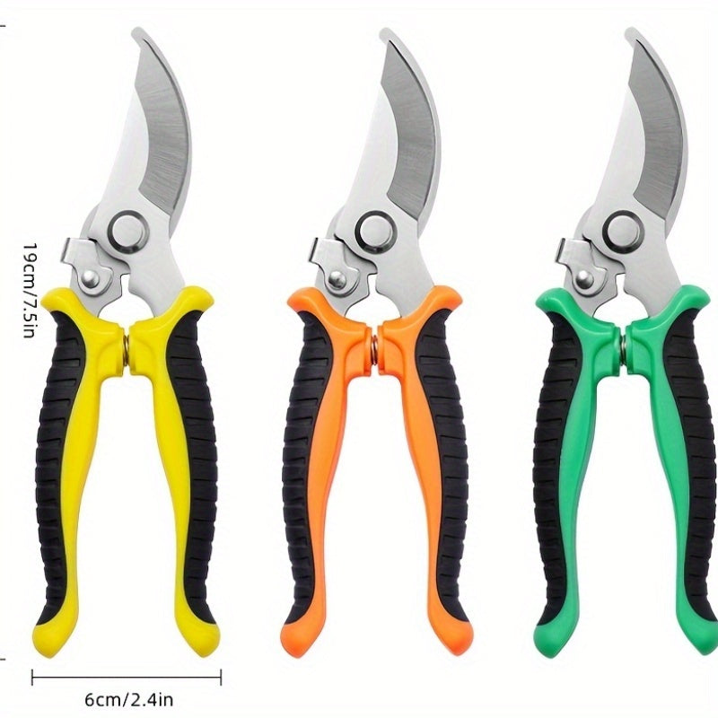 Tijeras de podar de acero inoxidable modernas - Tijeras de jardinería multifuncionales con agarre antideslizante, cortadores de ramas de cuidado del césped duraderos, operación manual