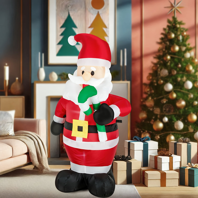 WAYDEKO Muñeco de nieve inflable navideño con ventilador integrado y estacas, iluminado, enchufable, 100-240V, decoración de tela para interiores/exteriores, decoración festiva para salón y fiestas, inflables navideños