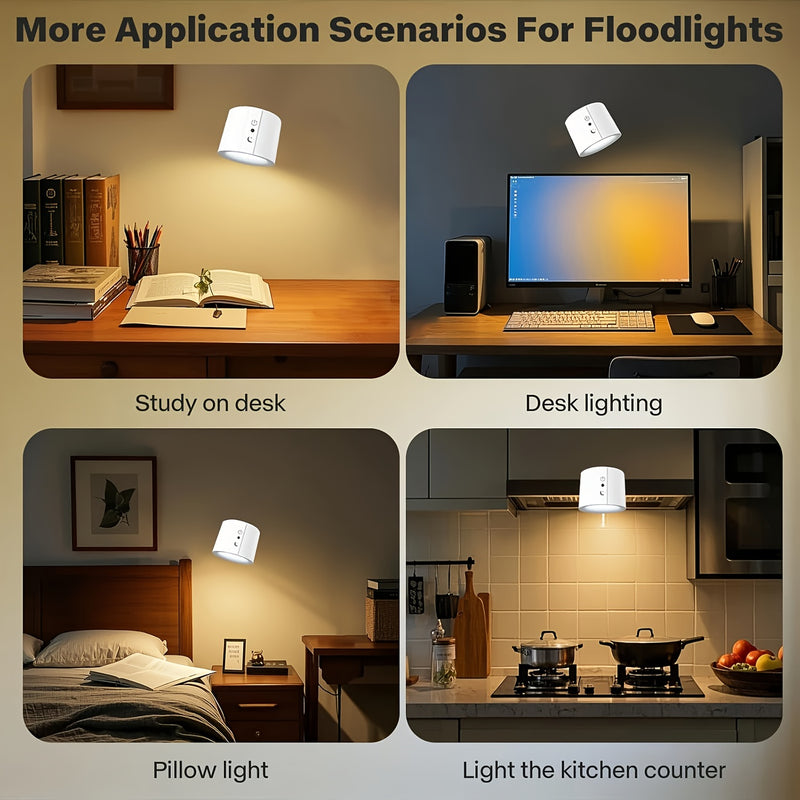 Linterna Magnética LED Iluminada de Doble Cara, Giratoria 360° con Control Táctil y Carga USB, Ideal para Sala, Dormitorio o Pasillo
