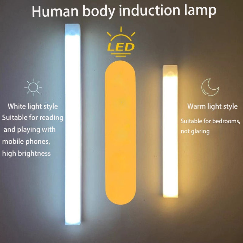 3 luces LED para gabinetes recargables con sensor de movimiento, batería de iones de litio, USB recargable, luces adhesivas con botón de encendido, para pasillo, cocina, escaleras, pared, luces de color sólido, luces nocturnas para el hogar