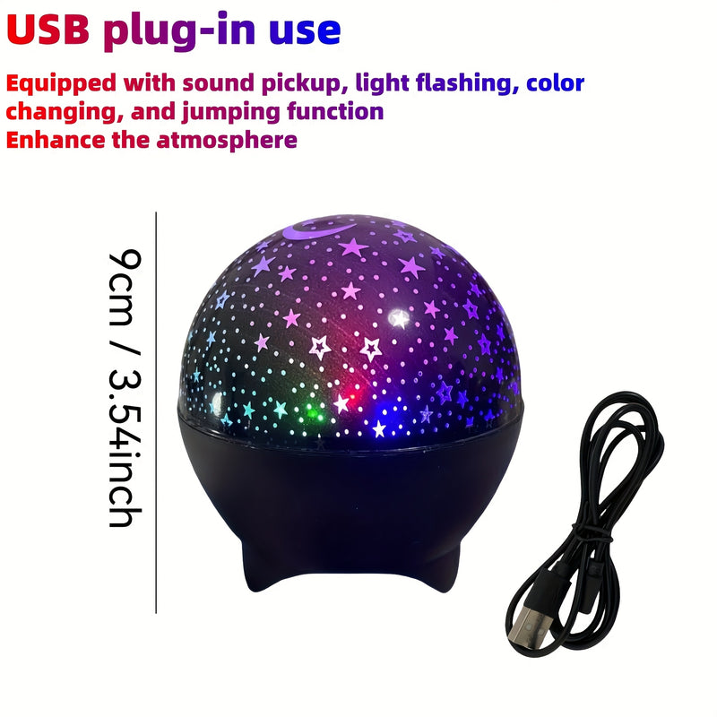 Luz ambiental creativa de proyección de cielo estrellado, decoración de fondo de luz nocturna con efecto de estrellas y luna, alimentada por USB, dinámica cósmica, negra, luz ambiental para salas de baile, adecuada para habitaciones, dormitorios, salas d