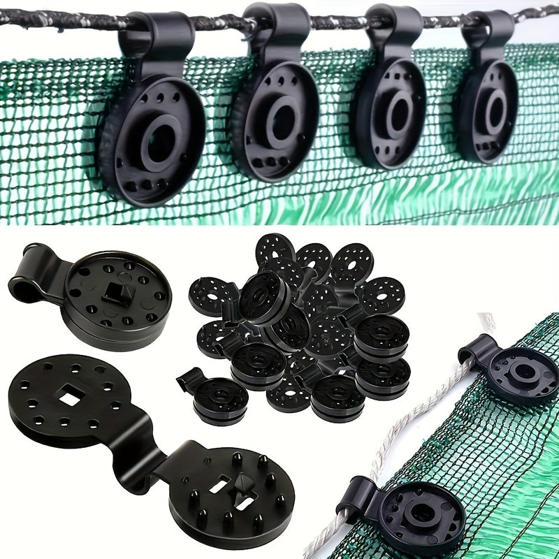 25pcs Clips de Plástico para Tarjetas de Interfaz de Red (RJ45) - Soportes Ajustables Multiusos Removibles para Invernaderos, Equipo de Camping y Redes de Sombra Exterior, Diseño Robusto, Construcción Fiable