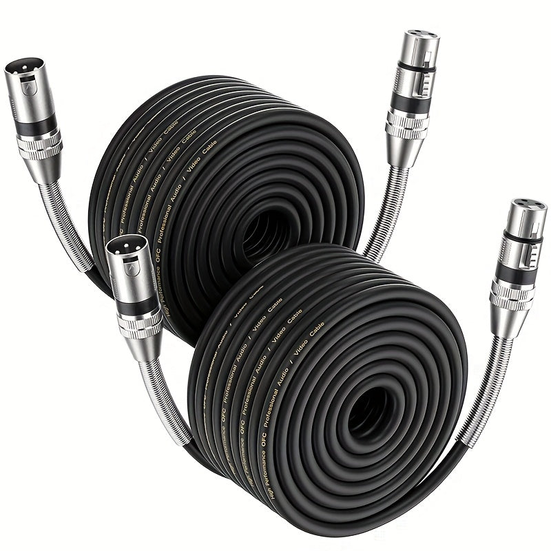 2 piezas de cables de micrófono XLR de alta calidad de 98 pies, extra largos para actuaciones al aire libre y fiestas, ideal para la temporada de graduaciones, regalos de cumpleaños, karaoke, equipo de podcast, micrófonos ASMR, micrófonos para PC, utiliz