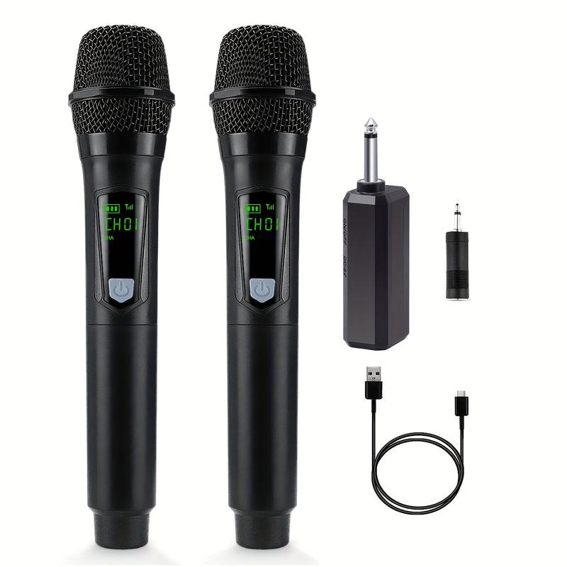 Este micrófono inalámbrico portátil y multifuncional cuenta con un diseño dinámico y viene con tres baterías recargables, lo que lo hace ideal para cantar al aire libre y hacer karaoke.