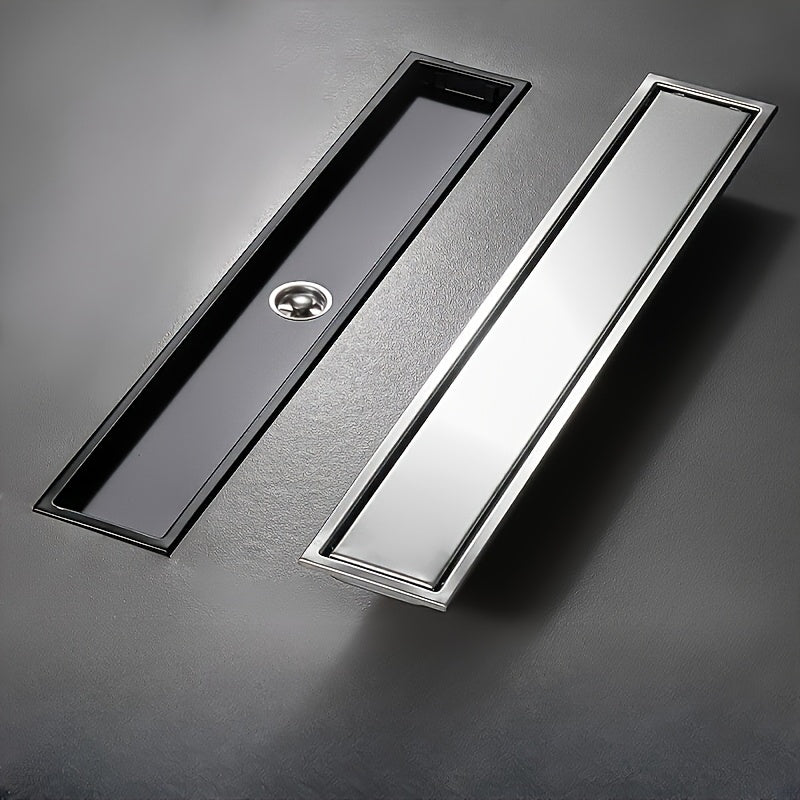 Desagüe de piso de acero inoxidable invisible - Resiste olores, desagüe rectangular de ducha con superficie lisa, ideal para suelos de baño y ducha, desagüe de ducha, accesorio de baño moderno, característica duradera de baño.