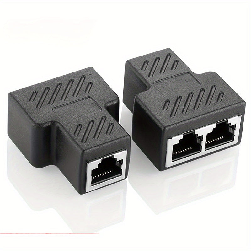 Conector divisor RJ45 de 1 pieza, adaptador extensor Ethernet 1 a 2 hembra a 2 hembra RJ45 para cable de red Ethernet