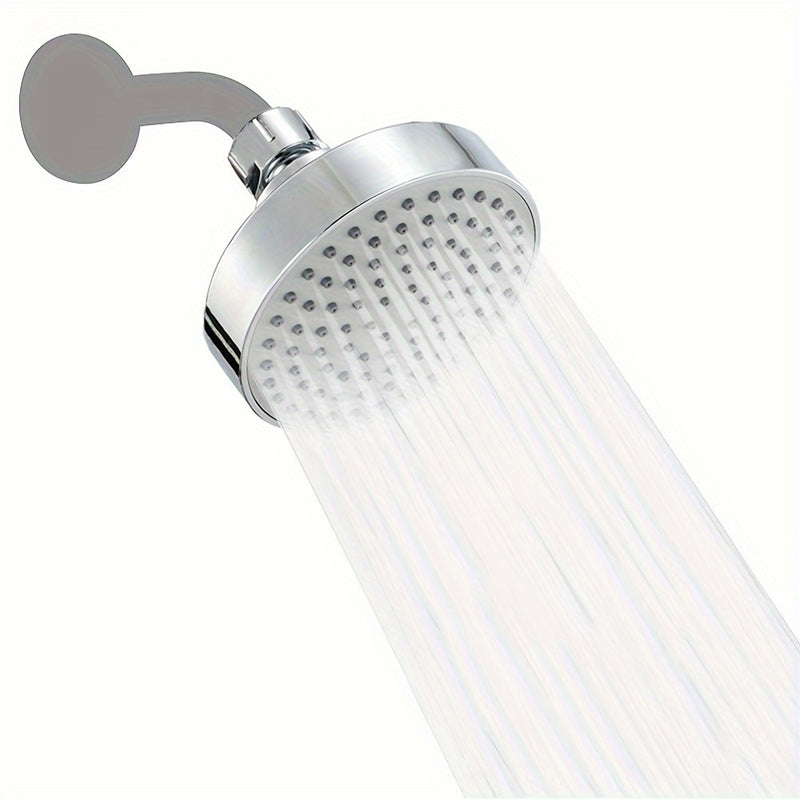 1pc Cabezal de ducha redondo de pared y montaje colgante - Rociador de lluvia de alta presión, fácil instalación, boquillas de pegamento suave que evitan el bloqueo, ideal para el cuidado suave del cabello y la piel, accesorio esencial para el baño