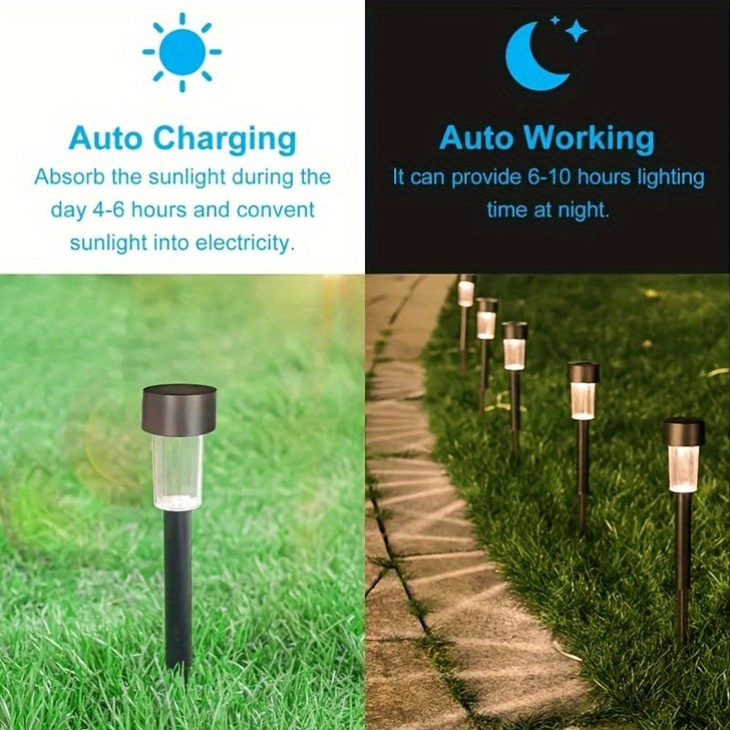 10 unidades Luces de jardín solares para exteriores, luces para exteriores resistentes a salpicaduras IP44, luces de jardín solares, luces de patio solares, adecuadas para caminos, patios, jardines, céspedes, aceras, decks y entradas de vehículos, área d