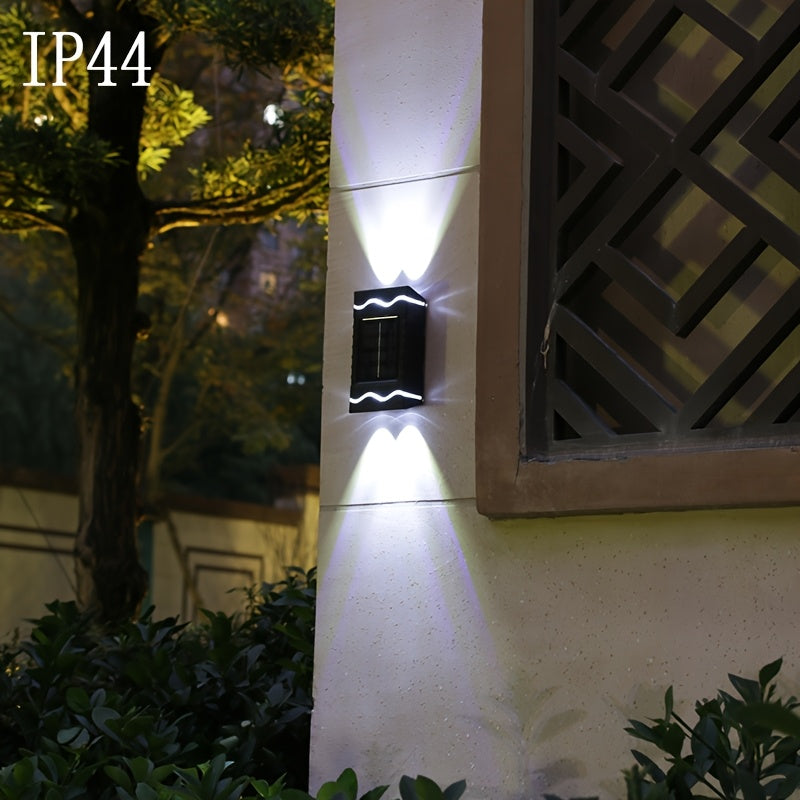 (4 unidades/Caja) Luces de lavado de pared solares al aire libre IP44 para decoración de jardín, nuevo estilo de luces de pared ambientales para cercas