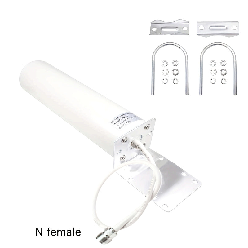 Antena Celular Omni 4G LTE de Alta Ganancia 698-2700MHz 28dBi con Conector Hembra N Montable en Pared para Amplificador de Señal/Router/Punto de Acceso - Compatible con Cámaras Espía SPYPOINT, TACTACAM y Más, Equipo de Conectividad de Red | Diseño Compac