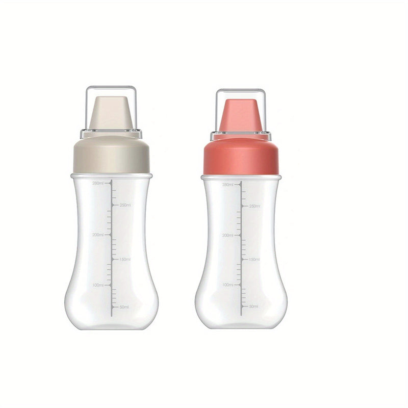 1pc Botella Ovalada de Plástico para Salsas, Solo Lavado a Mano, Libre de PVC, Dispensador de Condimentos de Cocina de Grado Alimenticio para Aderezo de Ensalada, Ketchup de Tomate, Miel, Mermelada - Uso Doméstico