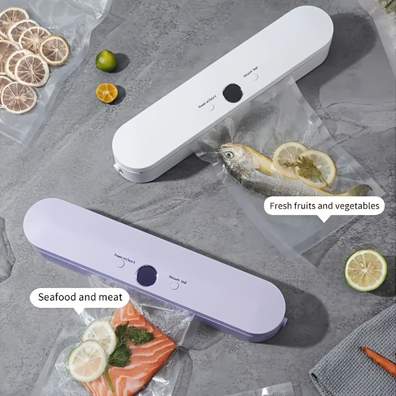 Máquina de sellado inteligente con pantalla LED mejorada, con gran capacidad de almacenamiento - Recargable por USB, batería de litio, eficiente para la conservación de alimentos, organización de la cocina | Accesorio de cocina moderno | Dispositivo reca