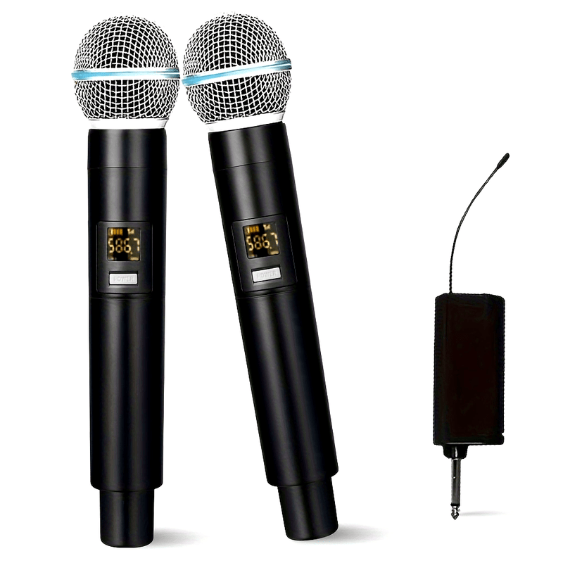 Micrófono inalámbrico UHF profesional de mano, micrófono dinámico, sistema de karaoke con receptor para amplificador, sistema de megafonía, Eid Al-Adha Mubarak.