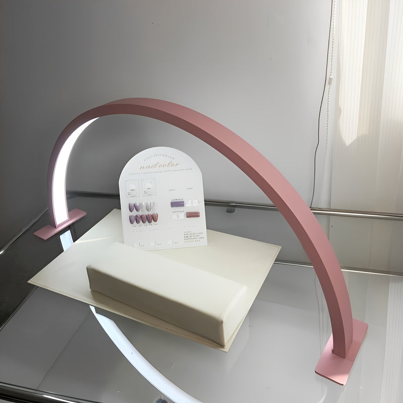 Linterna LED en forma de media luna, luz de relleno U con cuerpo metálico alimentado por USB, ideal para la industria de belleza, manicuras y extensiones de pestañas. Equipo profesional de belleza plug-and-play