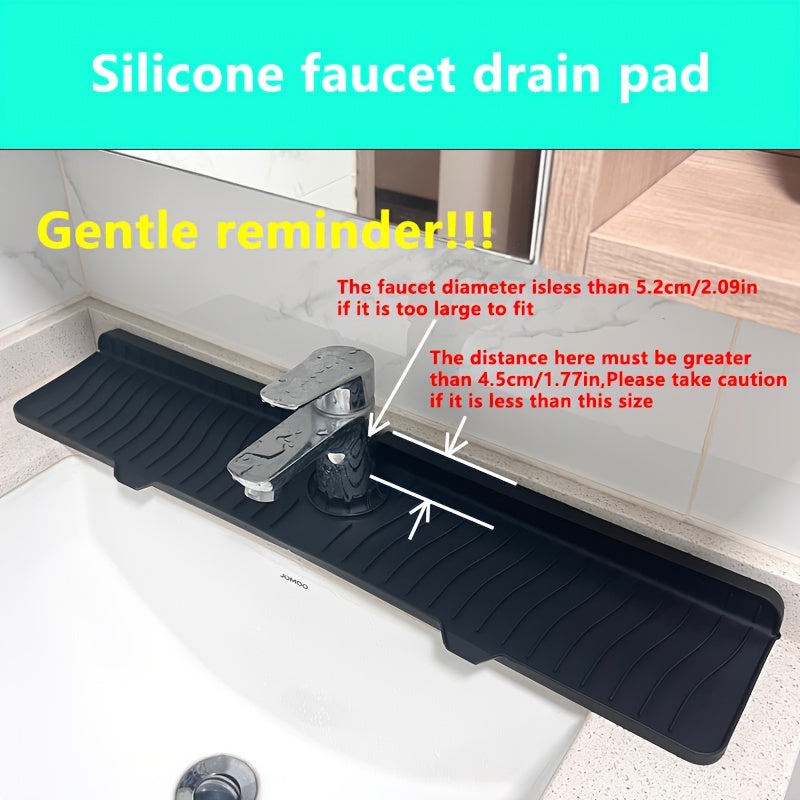 1 alfombrilla de drenaje de silicón con jabonera, antideslizante, plegable, impermeable, antichapoteo para cocina y baño, 60.96 cm de largo, 36.83 cm de ancho, blanca con borde gris, jabonera | Alfombrilla moderna para lavabo | Alfombrilla de drenaje dur