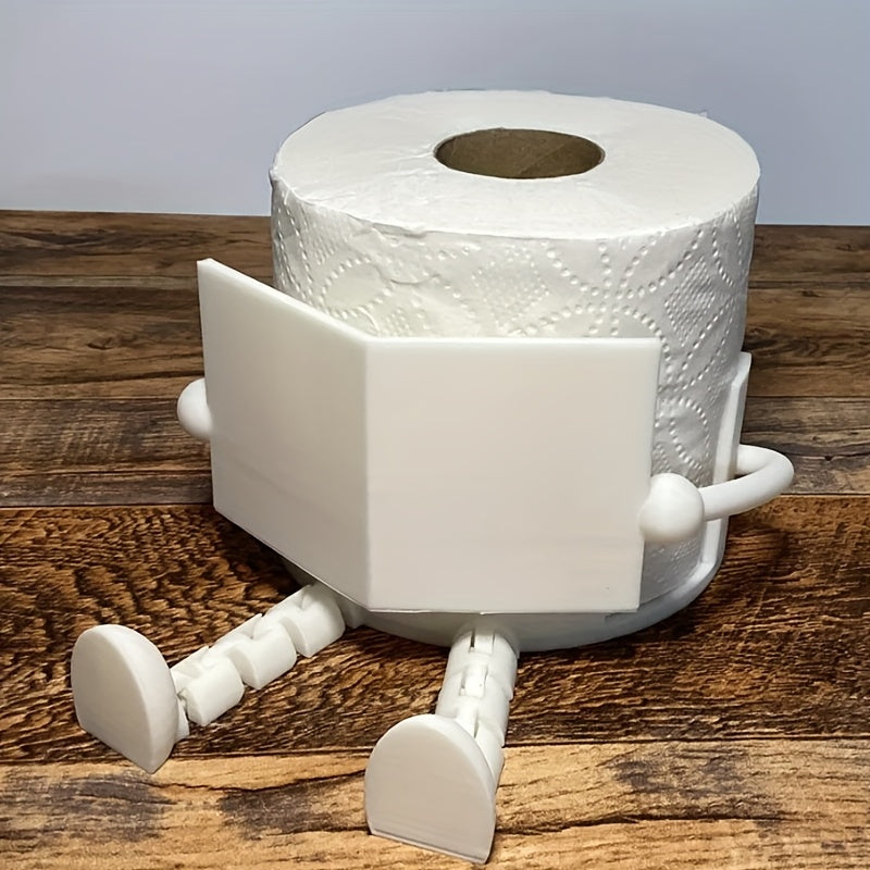 Soporte de papel higiénico divertido - Práctico y artístico con diseño de articulaciones móviles, adecuado para oficina, baño de casa o cualquier baño.