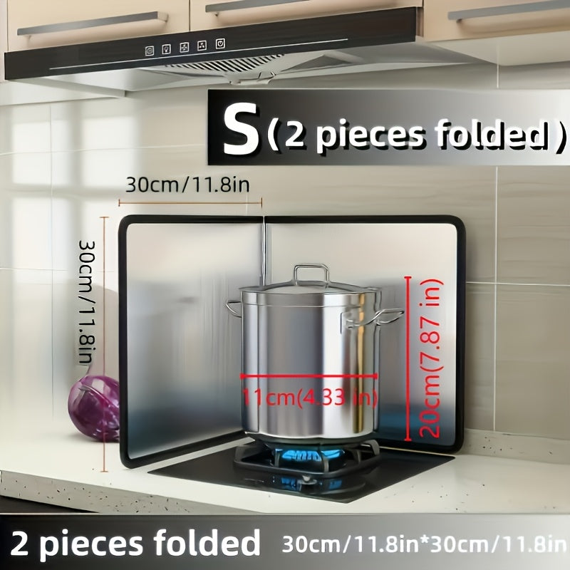 Un conjunto de protectores de salpicaduras para estufa plegable, resistentes al aceite, cocineros antiadherentes, resistentes al aceite, con borde de goma fácil de limpiar, para cocinar, protector de fregadero de cocina, estufa de gas, sartén, camping, a