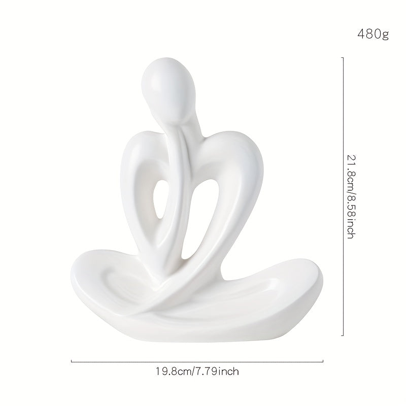 Figura Cerámica de Pensador Abstracto de Inspiración Nórdica - 1 pieza, Perfecta para Decoración de Sala de Estar, Escritorio o Mueble de Vinos