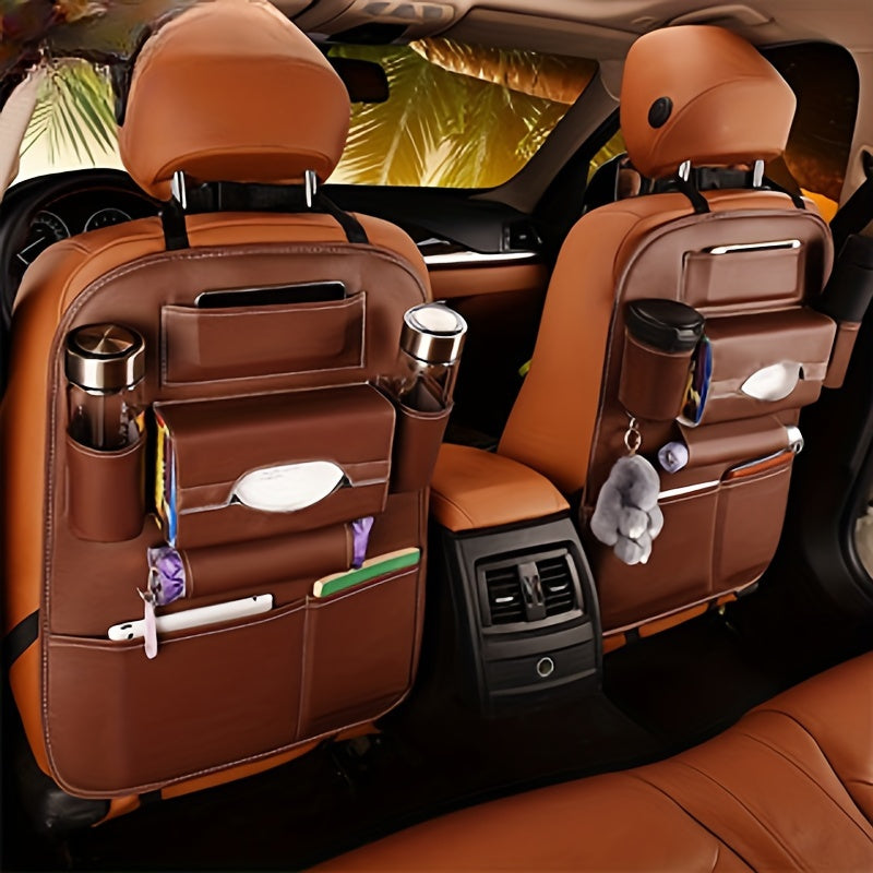 1/2piezas Bolsa de almacenamiento práctica para el respaldo del asiento del coche! Capacidad grande de varias capas. No es necesario instalar la bolsa colgante, artefacto de clasificación de accesorios para coche, muy adecuado para accesorios interiores
