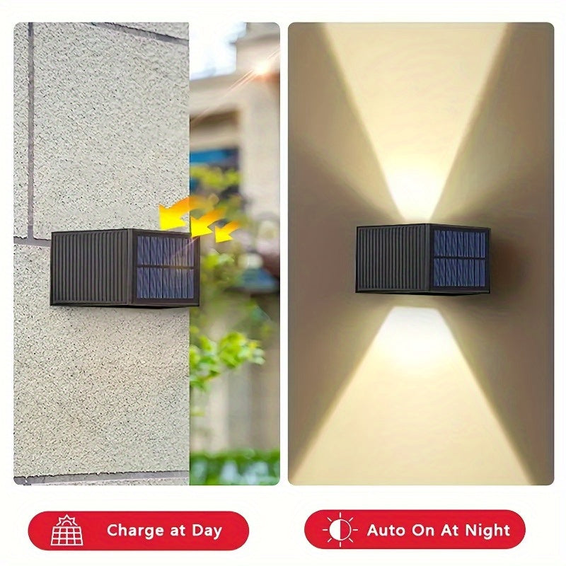 2 Paquetes de Luces Solares para Paredes - Iluminación LED Ajustable para Exterior, Batería Grande de 1200mAh, Operación Automática de Amanecer a Anochecer para Porche, Patio Trasero, Patio, Deck, Jardín, Muro de Contención, Camino, Luces Solares para Ex