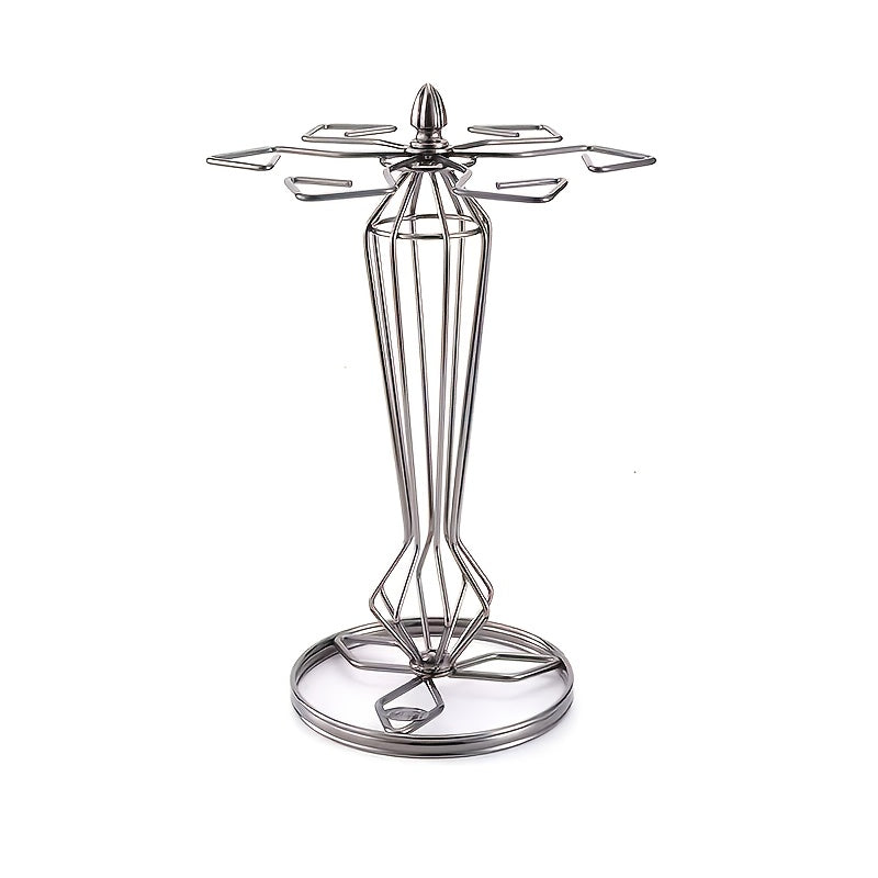 Un soporte de vidrio creativo de estilo europeo, un soporte de vidrio colgante de hierro para el hogar, un soporte de exhibición para vasos de alta estaca, adecuado para bares en el hogar y como decoración para botellas en el salón.