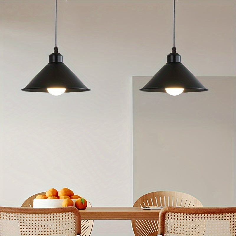Juego de 2 candelabros colgantes modernos en hierro fundido con base E27 para comedor, bar, cocina y entrada, montaje semiempotrado, cableado fijo, voltaje ajustable 110V-240V (focos no incluidos)
