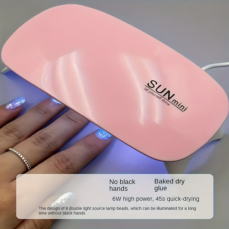 1/6/10pcs SOYTO Mini Lámpara LED para Uñas, Portátil en Forma de Ratón con Carga USB, Rosa y Blanco, Curado Rápido para Kits de Resina, Joyería, Cuidado de Uñas y Pies, Diseño Duradero en Plástico, Lámpara Recargable, Esencial para Creación de Joyas, Lám