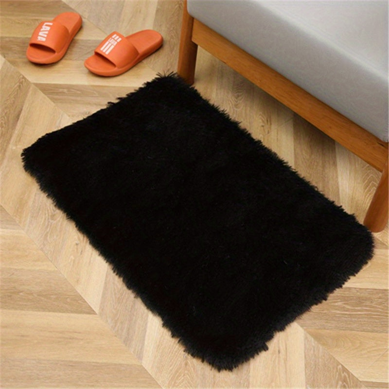 Alfombra de Peluche para Dormitorio Interior con Veludo PV y Pelo Fino
