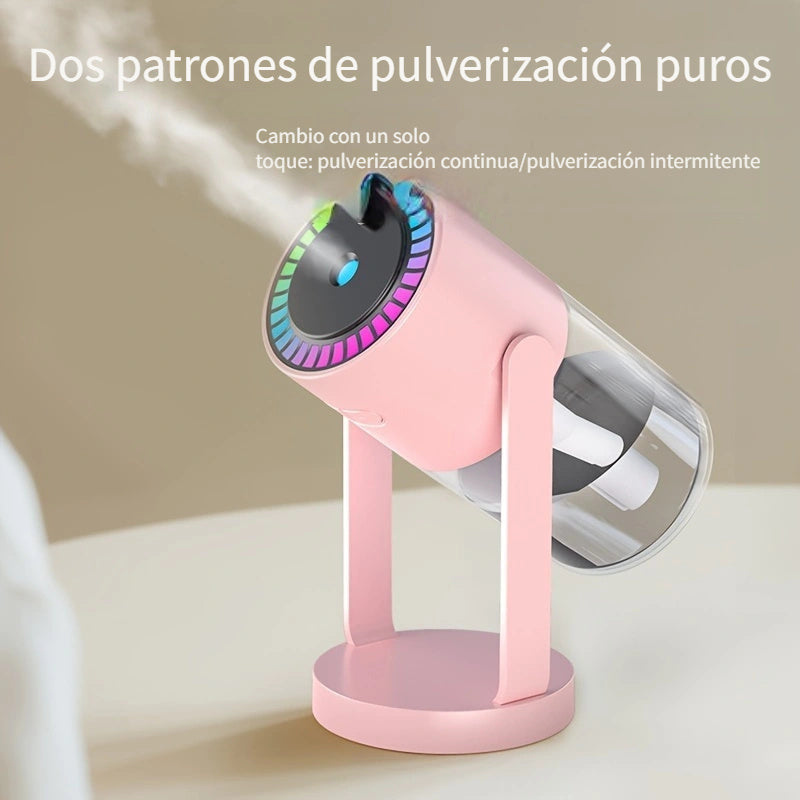 Humidificador de aromaterapia ultrasónico alimentado por USB, 280mL, portátil y silencioso, proyector de cielo estrellado en la parte superior, patrones de spray dobles, tamaño pequeño para hogar, oficina, viajes - 1pc