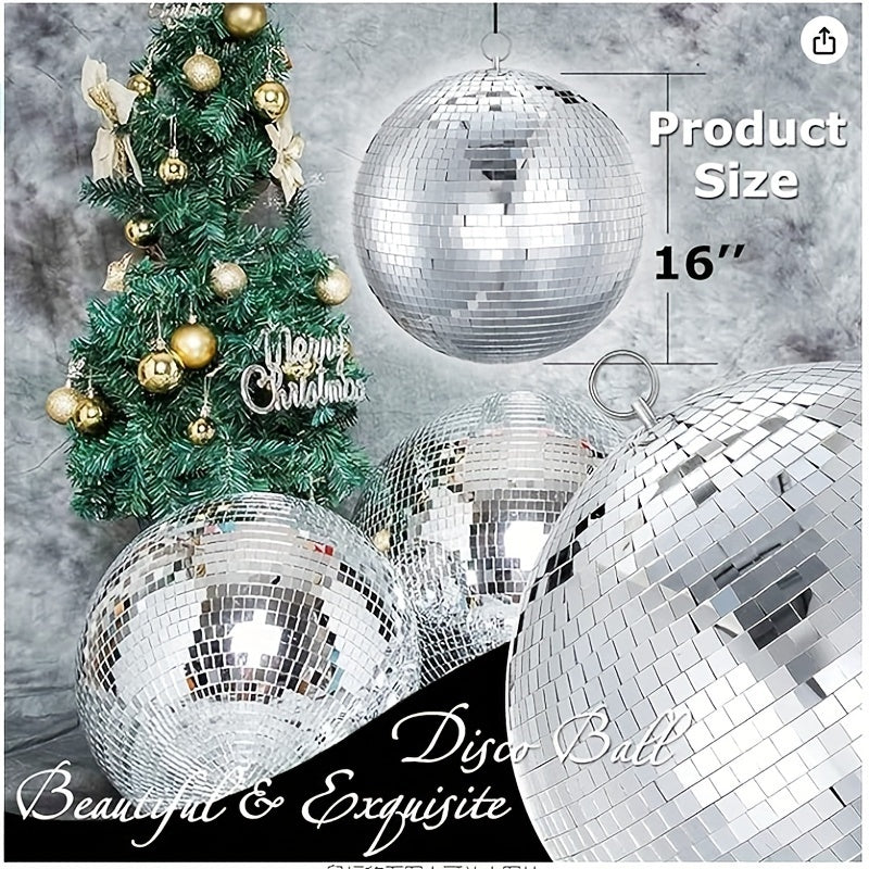 1pc Bola de Espejo de Vidrio, Bola Disco Reflectante, Accesorio para Fotografía, Decoraciones de Bodas para Hogar Sala Oficina, Adecuada para Halloween Navidad Día de San Valentín Año Nuevo Iluminación Escénica