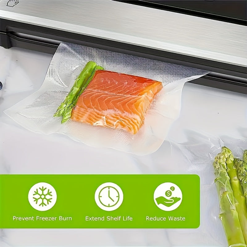 100 Piezas, Bolsas de Almacenamiento al Vacío para Comida con 3 Tamaños Disponibles, Ideales para Conservar y Cocinar en Bajo Vacío, Bolsas Frescor Extremo, Bolsas para Frutas, Envases de Cocina