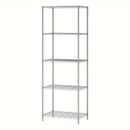 Estante de almacenamiento de metal clásico de 5 niveles, estante organizador de montaje en el piso de almacenamiento abierto para cocina, baño, dormitorio y sala de estar - Isla de almacenamiento estacionaria sin materiales de madera - Uso sin electricid