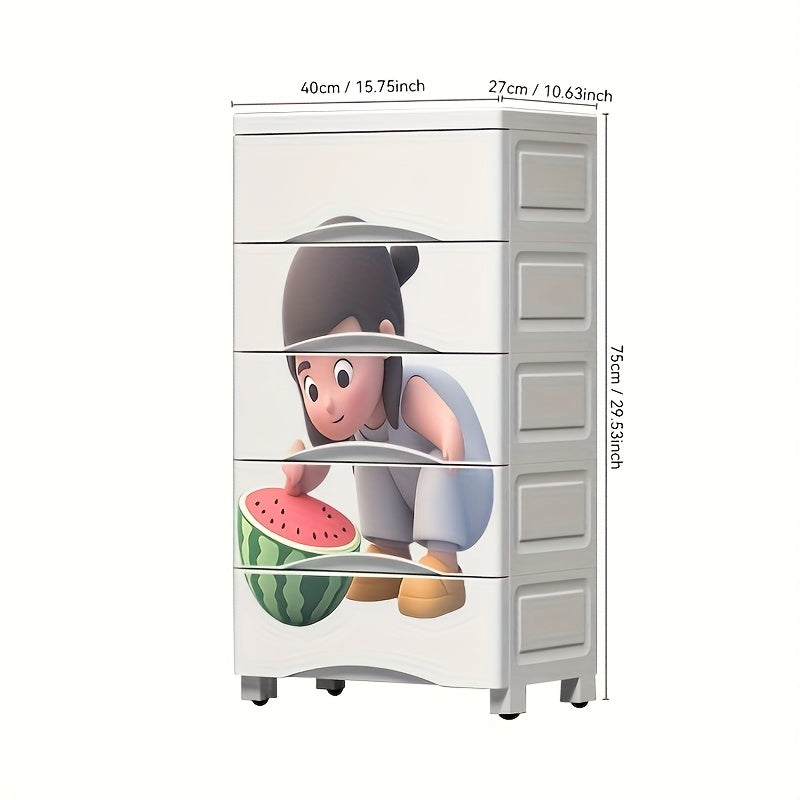 1 estante de almacenamiento con múltiples cajones y ruedas - Organizador de plástico duradero para ropa, snacks, juguetes - Diseño ahorrador de espacio para debajo de la cama y montaje en pared, fácil montaje, organizadores de armarios y almacenamiento
