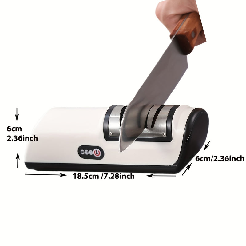 Afilador Eléctrico Profesional Recargable por USB, Herramienta de Afilado Recto a 20 Grados para Cuchillos de Cocina y Pulido, Adecuado para Cuchillos de Chef, Hojas de Rebanar, Cuchillos Santoku, Cleavers, Cuchillos Cerámicos
