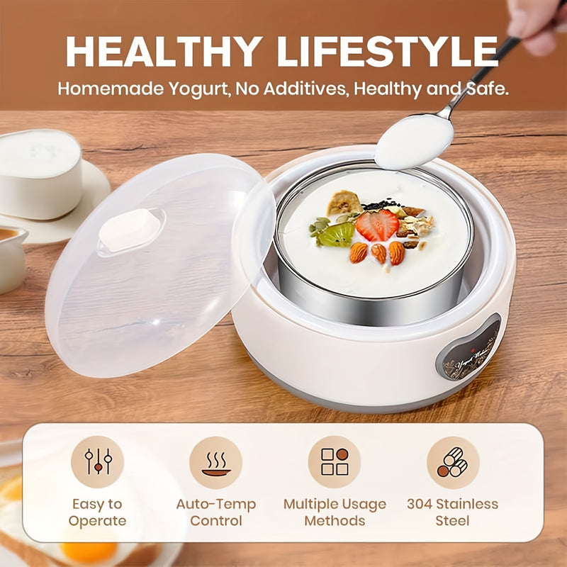 Fabricante de yogur probiótico con máquina de yogur totalmente automática multifunción para yogur orgánico en el hogar, queso, vino de fruta