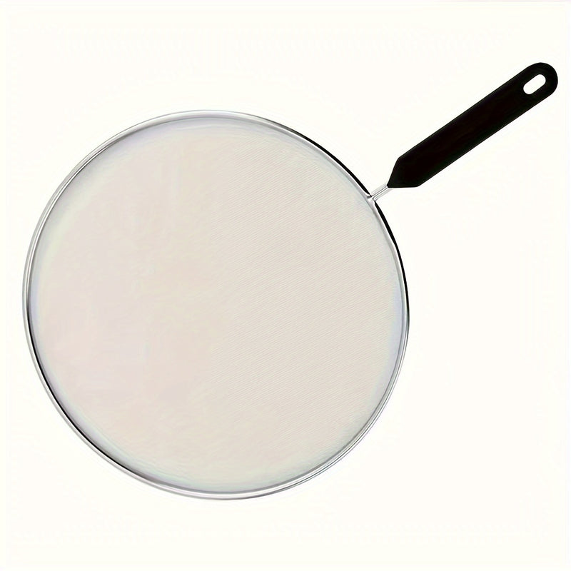 1pc Pantalla Premium para Salpicaduras de Grasa para Sartenes - Protector Metálico de Malla Fina con Mango, Filtro y Colador de Aceite para Cocinar Seguro - Herramienta Esencial de Cocina para Cocinar Saludable