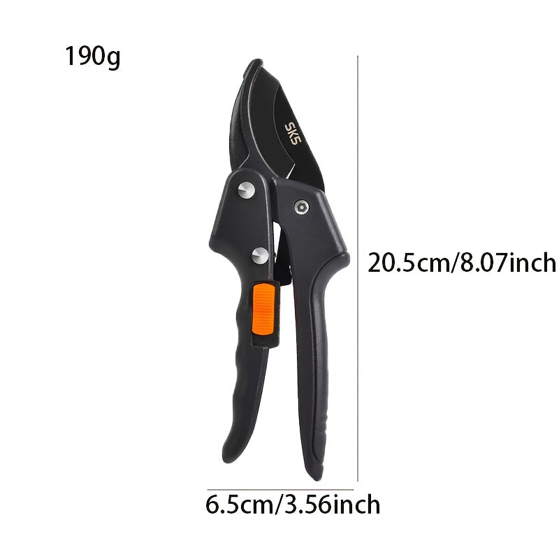 1pc Tijeras de Podar Profesionales de Acero al Carbono con Cuchillas SK-5 Afiladas - Mangos Ergonómicos Antideslizantes, Cortaúñas Manuales para Arbustos, Setos y Ramas Pequeñas - Diseño Moderno Duradero para Jardinería y Paisajismo, Tijera de Precisión,