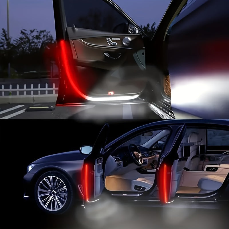 2 piezas de tira luminosa para borde de puerta, tira de luz atmosférica, decoración de bienvenida para camioneta, luz ambiente, luz de flujo LED