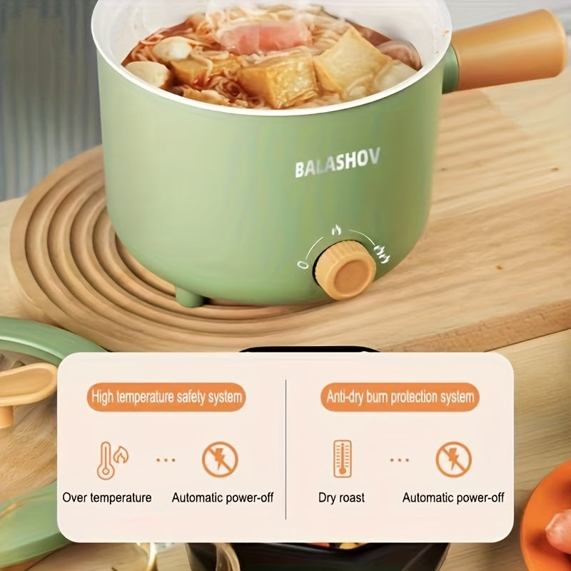 Cocina eléctrica para pot y fideos, sartén eléctrica de doble calor de conservación, antiadherente, multiusos para freír, cocinar a fuego lento y hervir, fácil de limpiar, conducción de calor rápida, experiencia de cocina duradera y resistente a altas te