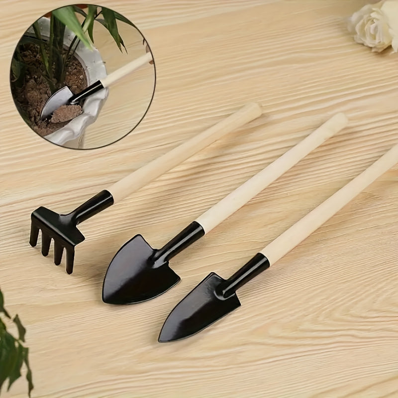 Juego de 6 Piezas para Jardinería de Suculentas, Herramientas para Flores en Macetas Domésticas, Kit de Rastrillo y Azada de Hierro para Plántulas, Esenciales Portátiles para Cuidado del Jardín en Espacios Pequeños y Jardineros Principiantes, Diseño Comp