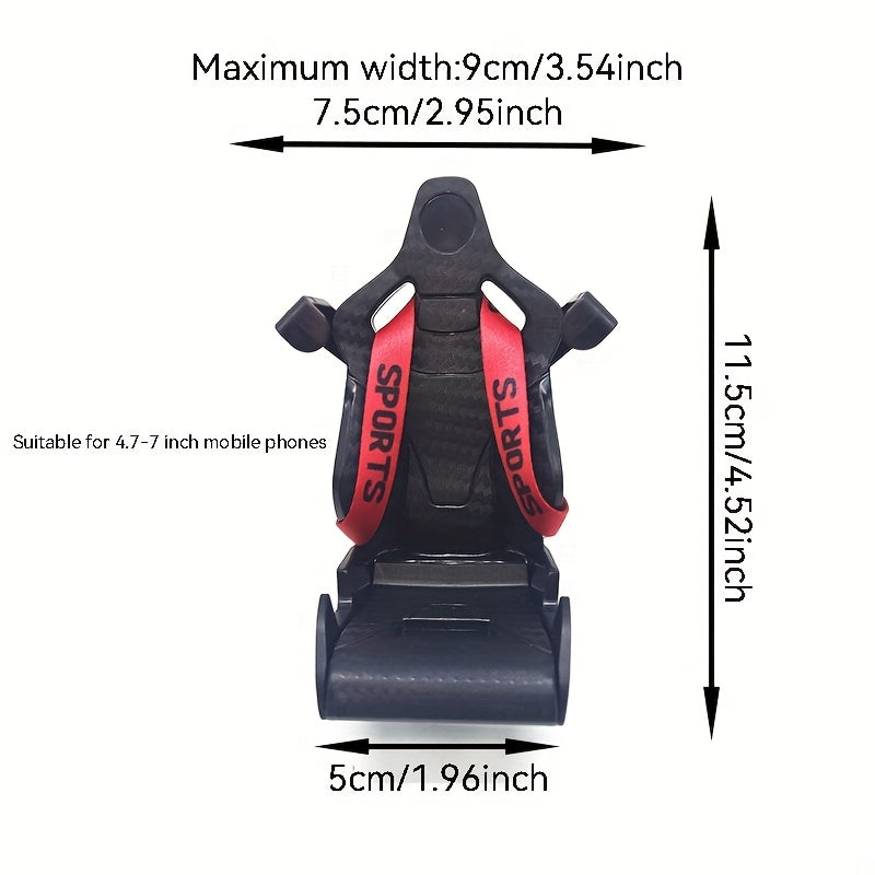Soporte para Teléfono de Coche de Fibra de Carbono - Agarre Ajustable para Rejilla de Aire con Detalles Rojos, Material ABS Negro, Compatible con la Mayoría de Vehículos, Soporte para Rejilla de Aire | Diseño Moderno | Material ABS Duradero, Porta Teléfo
