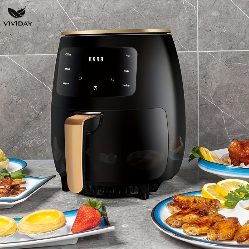 Fritadora de aire de 4,5 litros con pantalla táctil - Cocina sin calor, fritadora profunda, calefacción uniforme, perfecta para camarones, alas de pollo, pizza y más - Electrodoméstico de cocina, electrodoméstico de cocina|Gadgets de cocina modernos|Pant